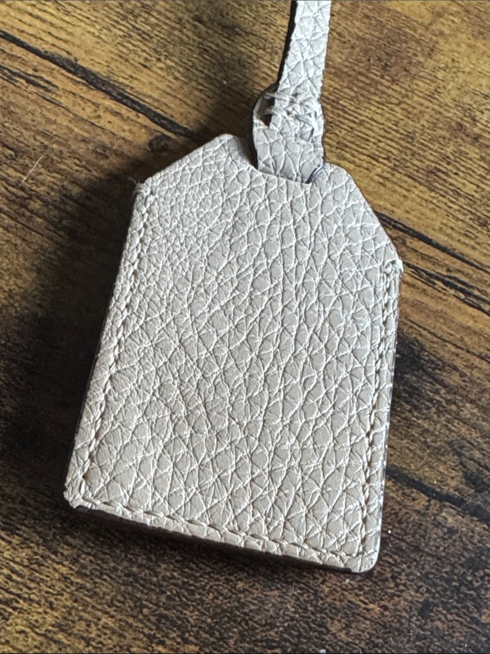 Lauren Ralph Lauren beige Leather Tag with Silver RL bag charm Plaque - Picture 3 of 3